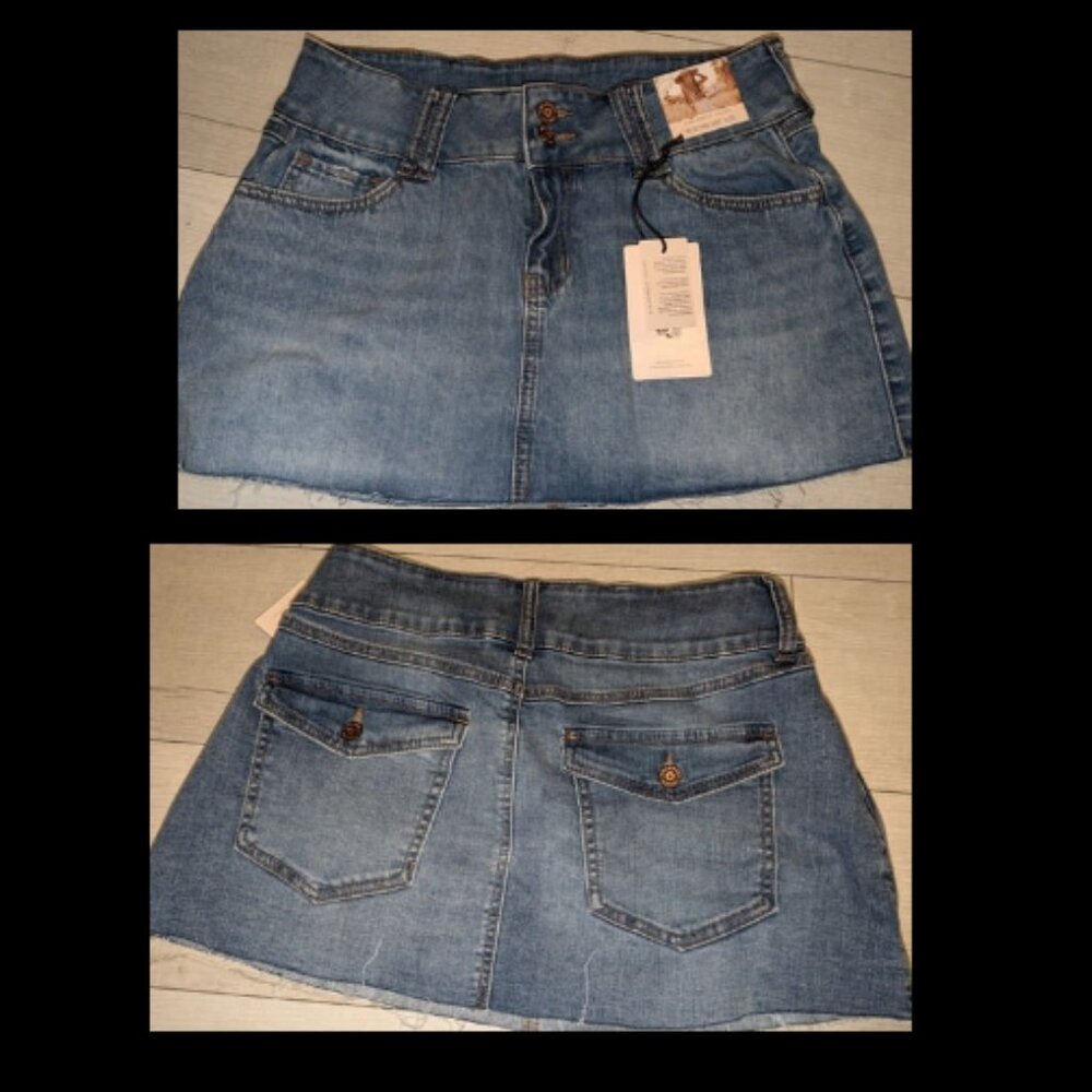 Sincerely Jules Junior's Micro Mini Denim Stretch Skirt Size 9/29 - NWT